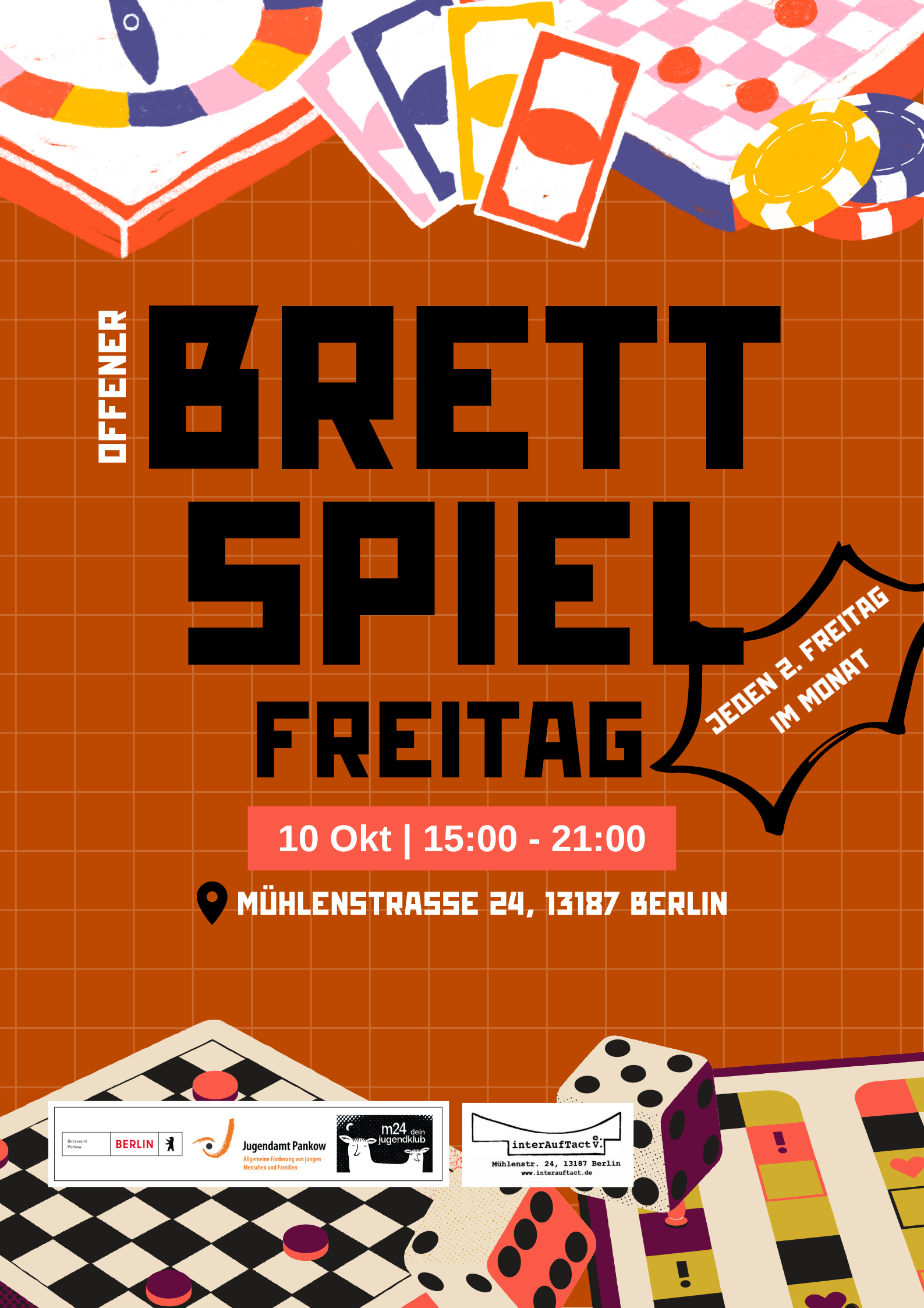 Poster zum Brettspiel Tag als öffentliche Veranstaltung